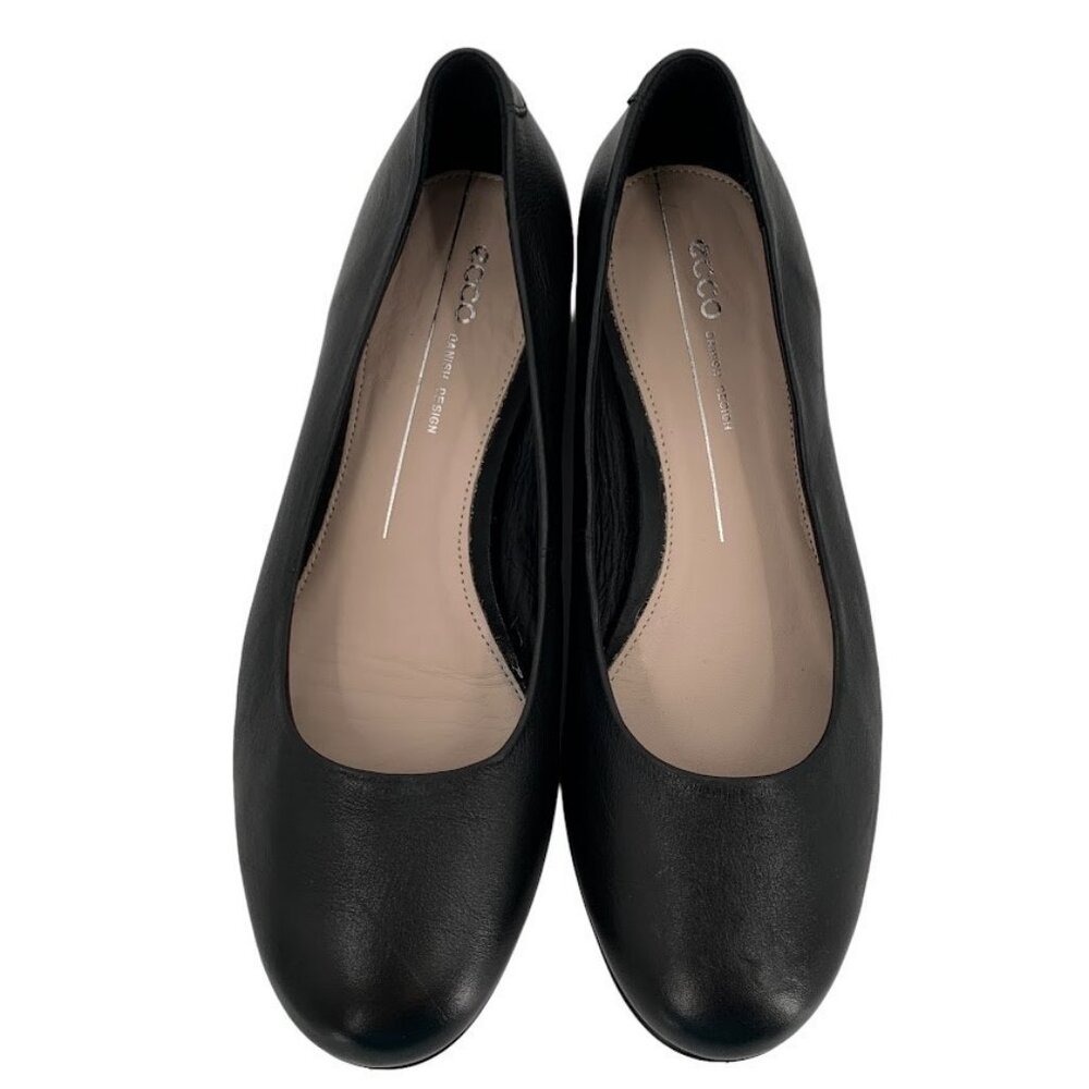 ECCO Anine Black Ballerina Flats EU 37 US 6 UK 4.5 Leather